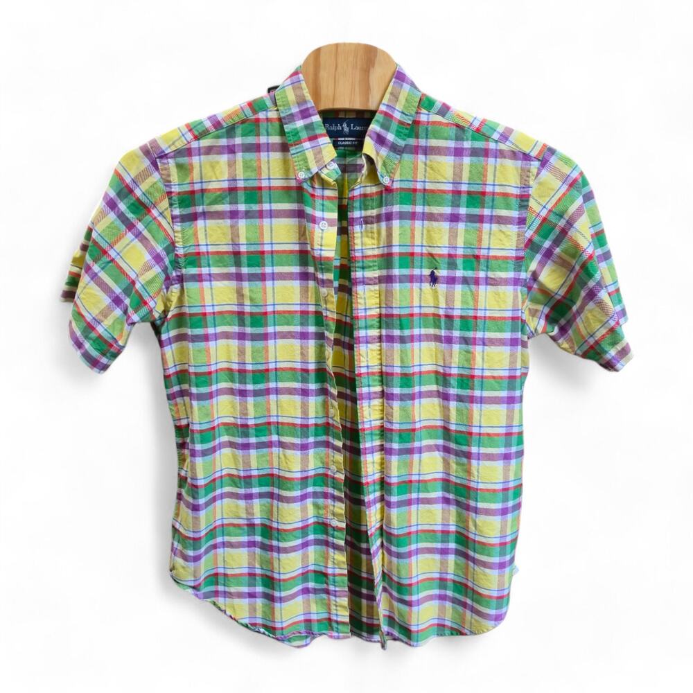 Ralph Lauren Classic Fit Large Button Down Short Sleeve Shirt - Preowned